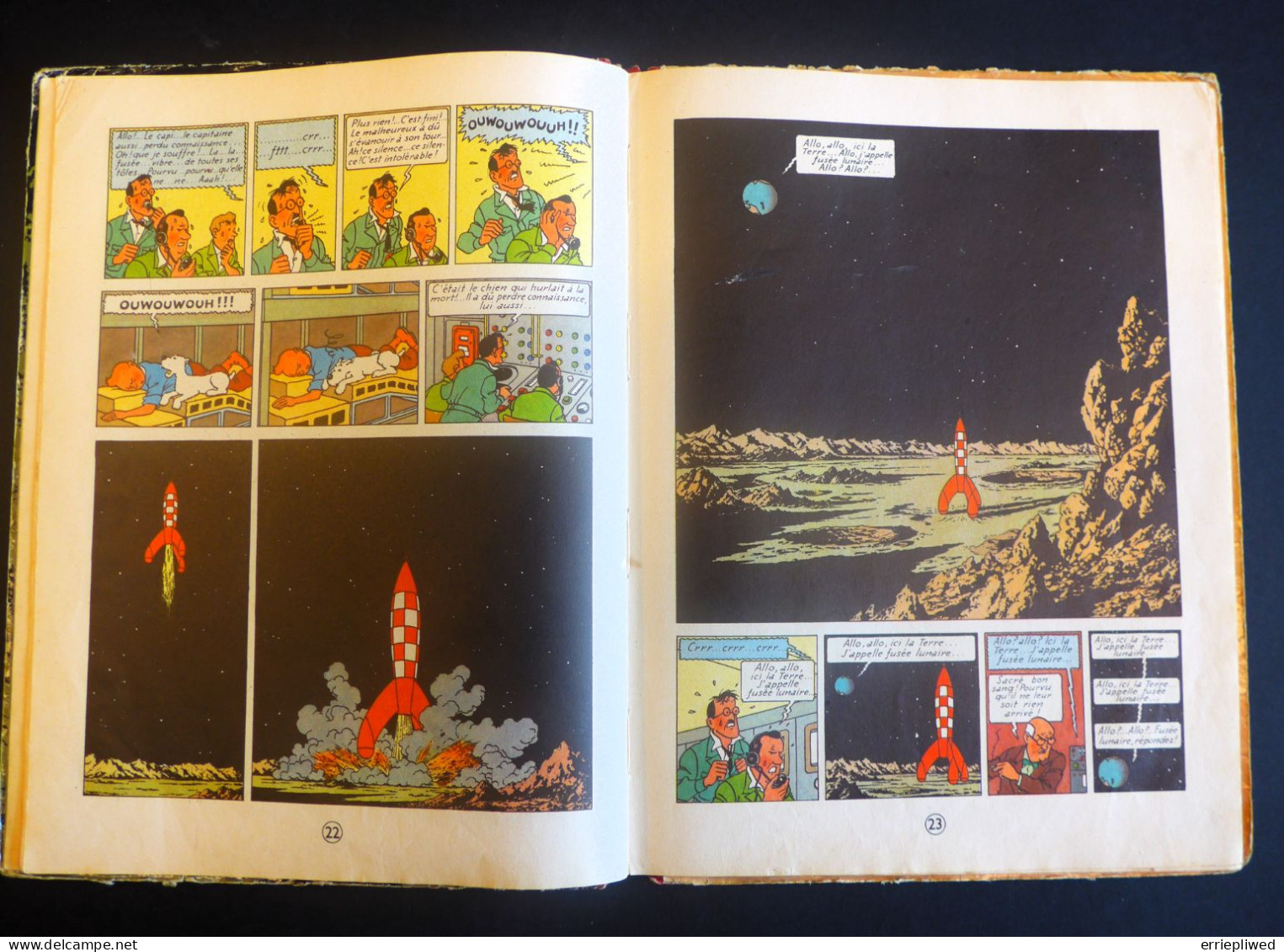 Tintin - On a marché sur la lune - 1954 - B11 - eerste editie - 3ème trimestre