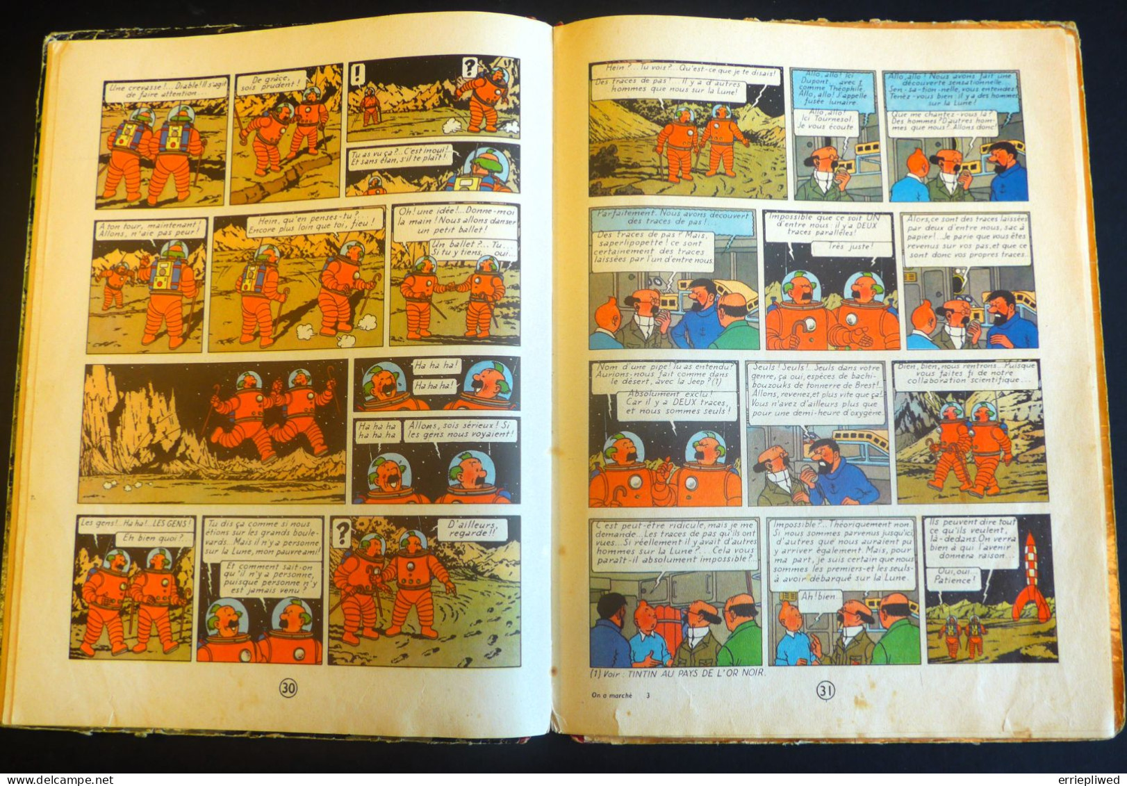 Tintin - On a marché sur la lune - 1954 - B11 - eerste editie - 3ème trimestre