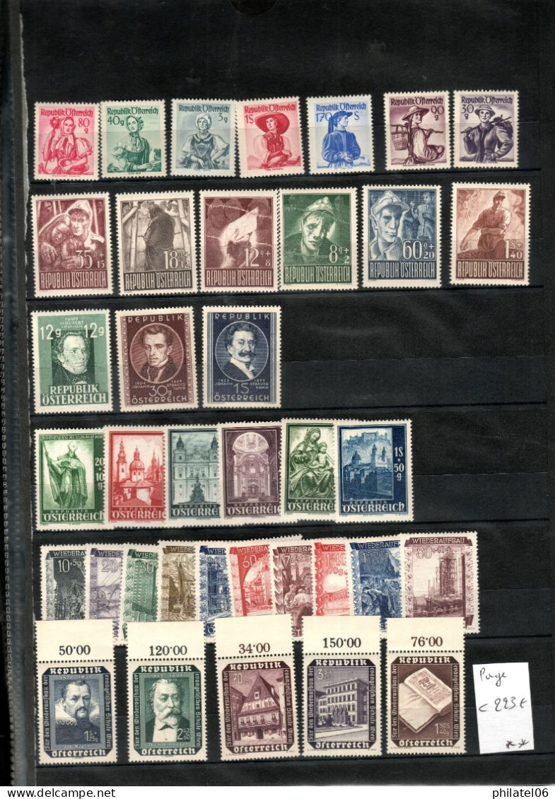 AUTRICHE  JOLIE COLLECTION MNH** AVEC BONNES SERIES  COTE 1552 EUROS - Collections