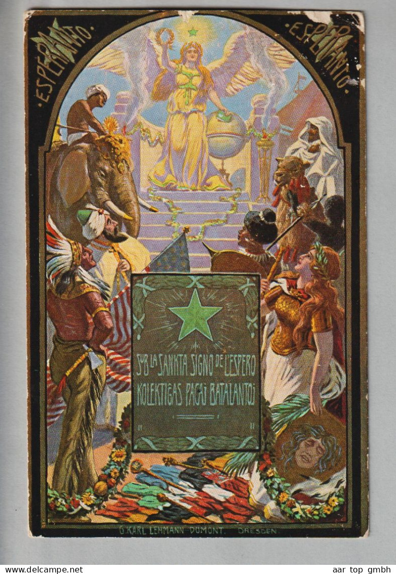 Motiv Esperanto 1913-08-30 Sonderstempel #S50 Auf AK + 2 Vignetten - Poststempel
