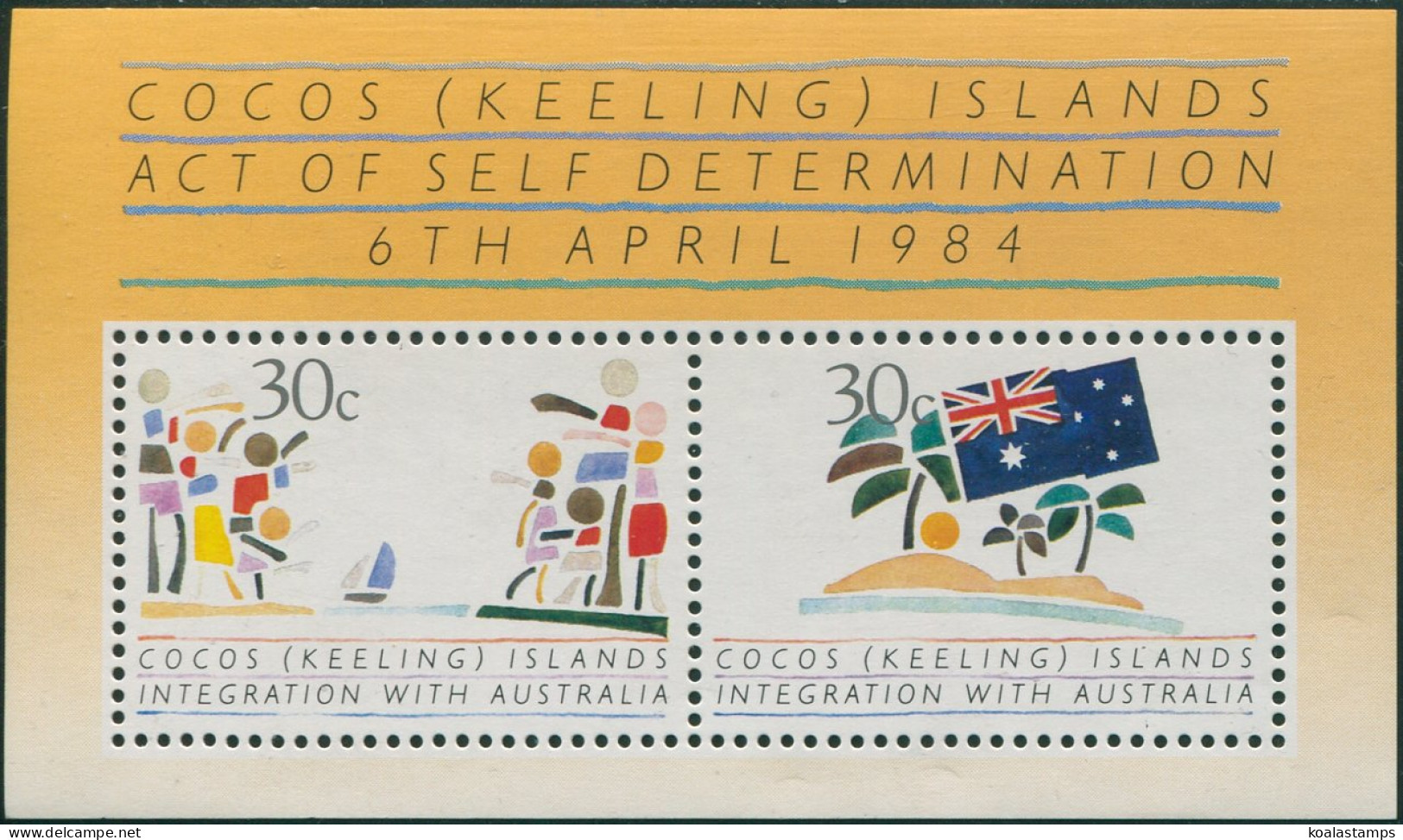 Cocos Islands 1984 SG125 Integration MS MNH - Islas Cocos (Keeling)