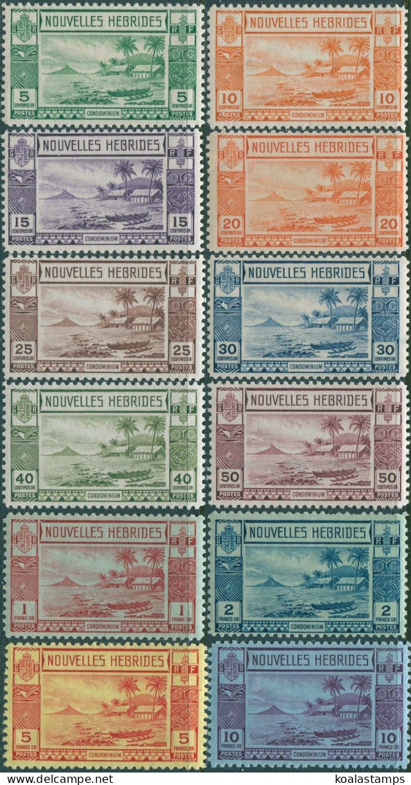 New Hebrides French 1938 SGF53-F64 Islands And Outrigger Canoe Set MNH - Sonstige & Ohne Zuordnung