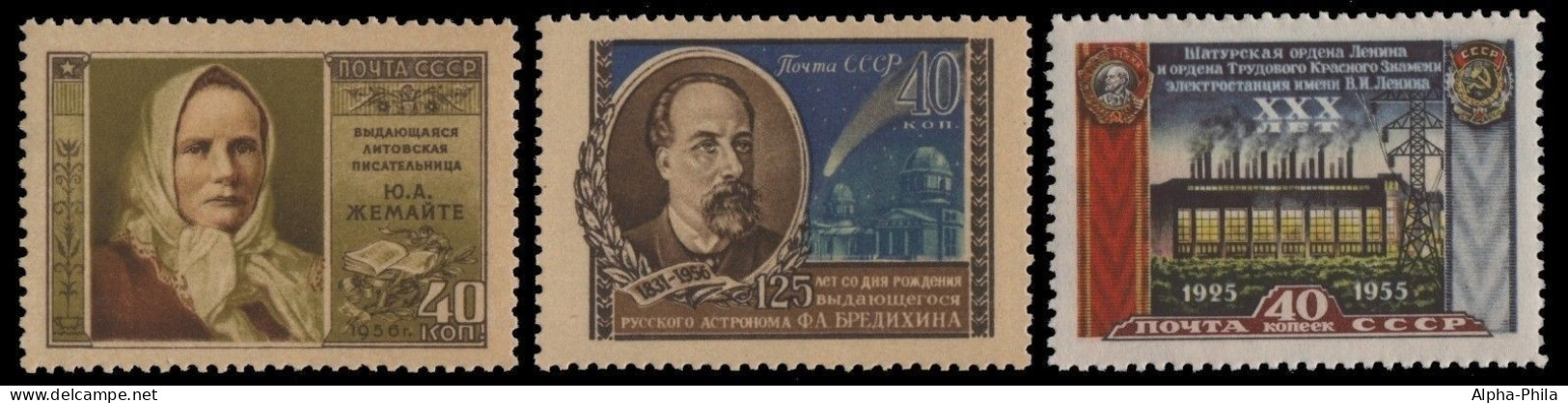 Russia / Sowjetunion 1956 - Mi-Nr. 1894, 1895 & 1897 A ** - MNH - 3 Ausgaben - Nuovi