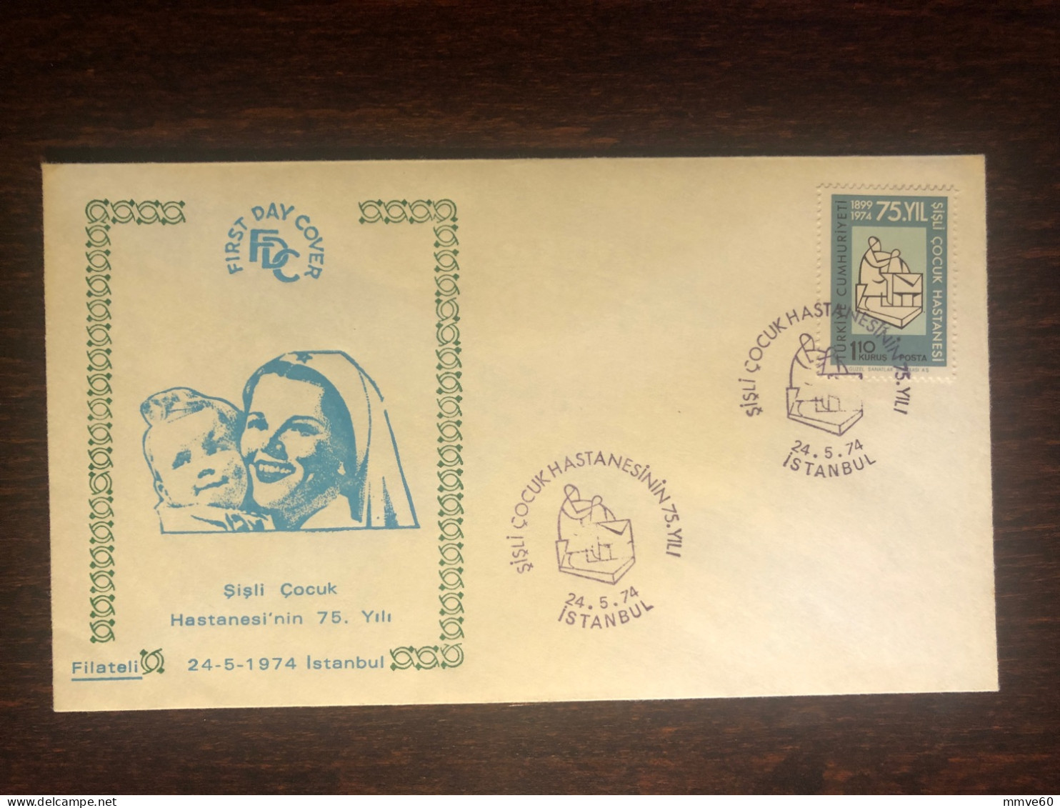 TURKEY FDC COVER 1974 YEAR CHILDREN HOSPITAL HEALTH MEDICINE STAMPS - FDC