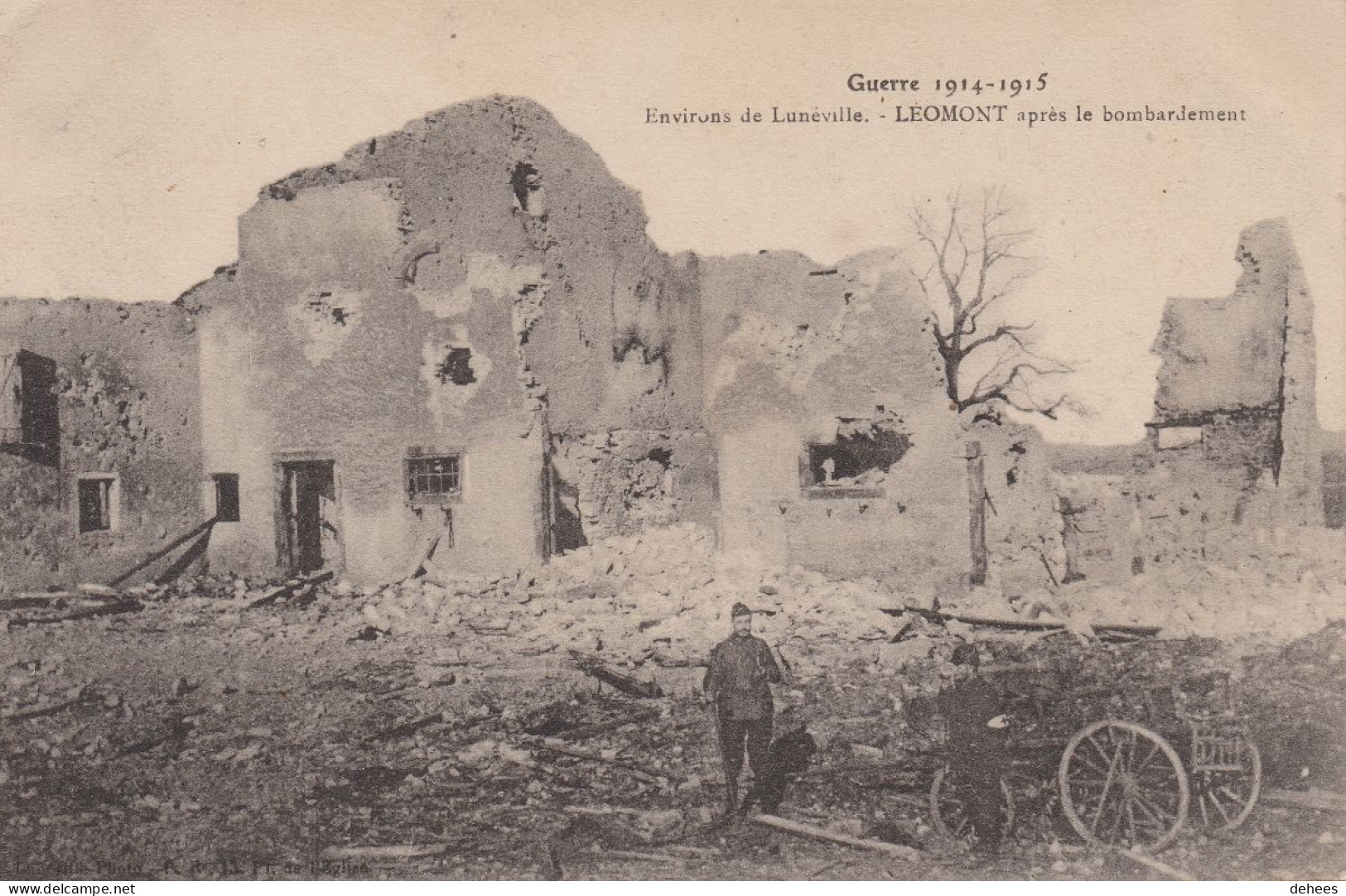 Guerre 1914-1915, Environ De Lunéville (54), Léomont (54) Après Le Bombardement - 1914-18