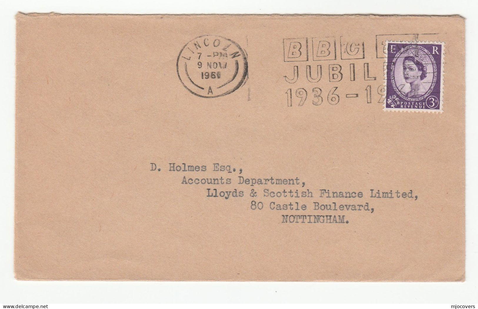 BBC JUBILEE 1961 Cover SLOGAN Lincoln GB Stamps Broadcasting - Briefe U. Dokumente