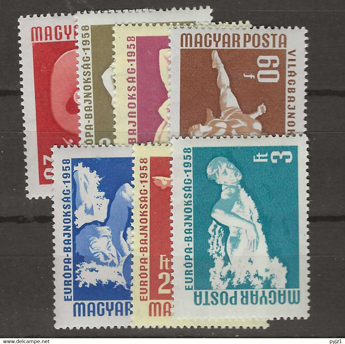 1958 MNH  Hungary Mi 1542-49  Postfris** - Ongebruikt