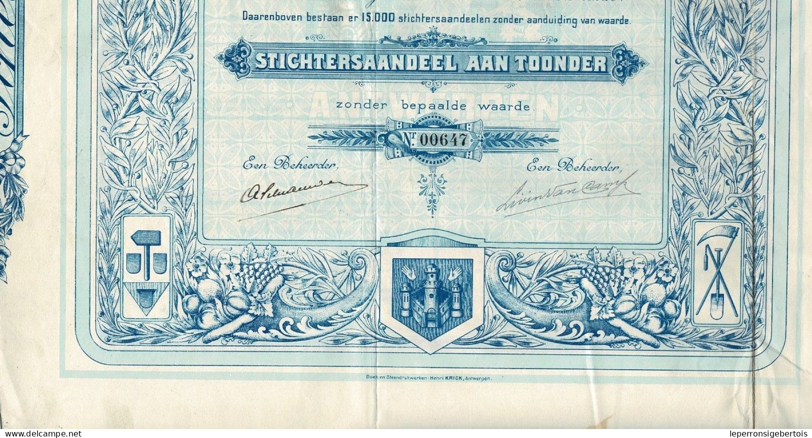 - Titel Van 1923 - Scheldebank - Antwerpen - Déco - F - - Bank & Versicherung