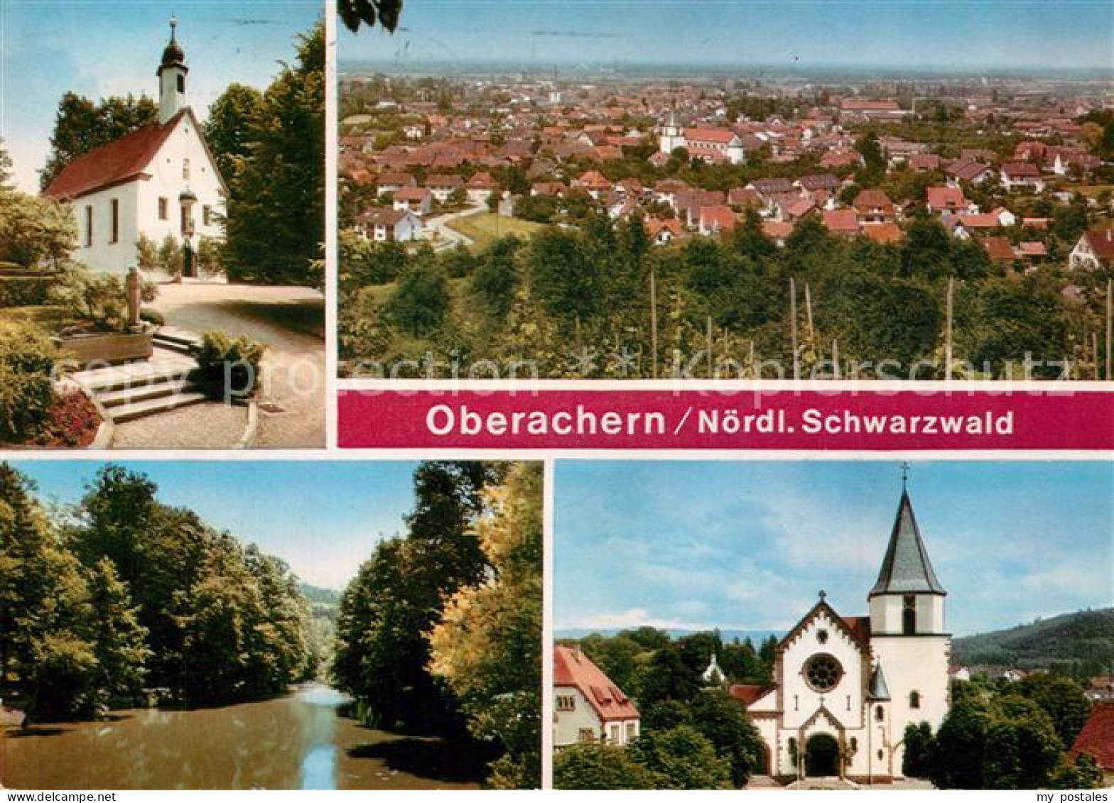 73310131 Oberachern Kapelle Kirche Partie Am Fluss Stadtpanorama Oberachern - Achern