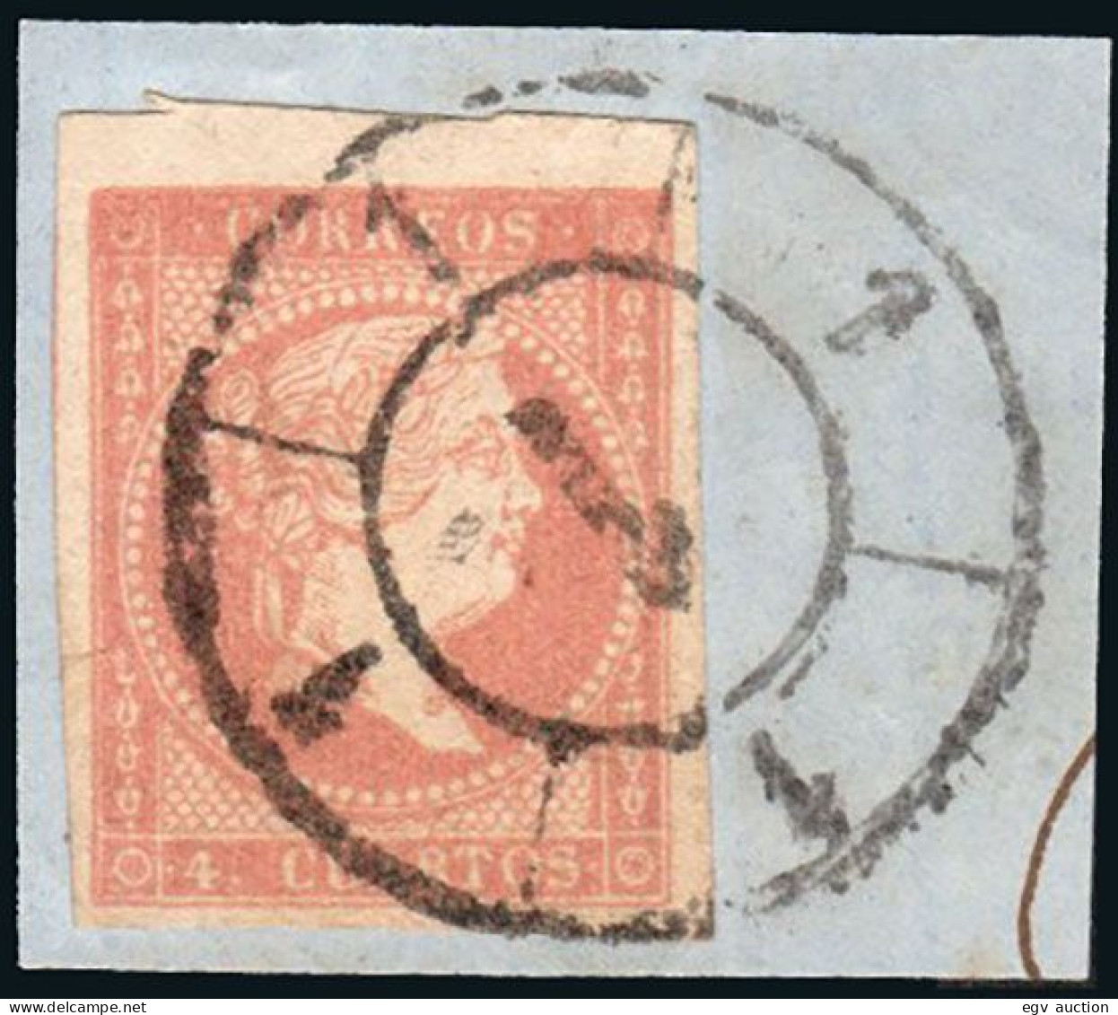 Madrid - Edi O 48 - 4 C.- Fragmento Mat Rueda Carreta "1 - Madrid" - Used Stamps