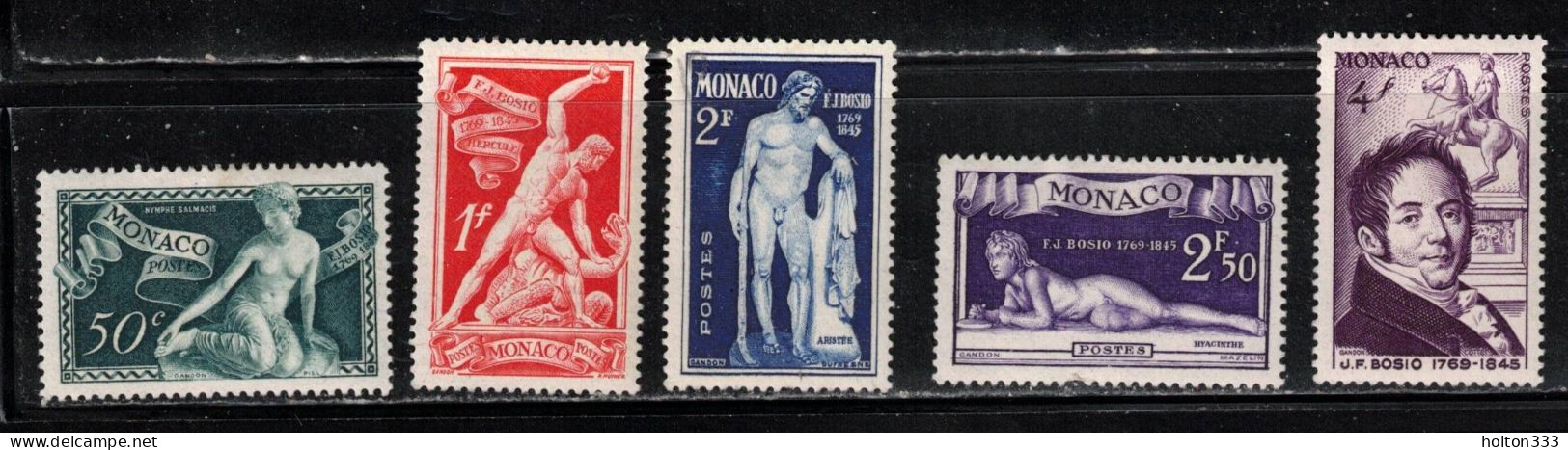 MONACO Scott # 209-13 MH - Sculpture - Unused Stamps