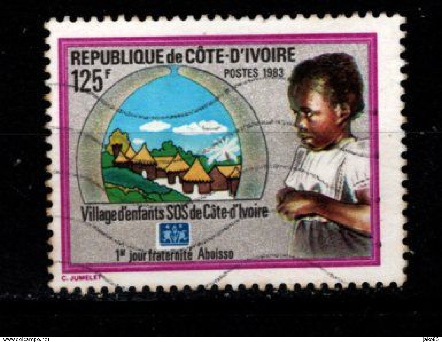 - COTE D'IVOIRE - 1983 -YT N° 648 - Oblitéré -  Village D'enfants - Côte D'Ivoire (1960-...)