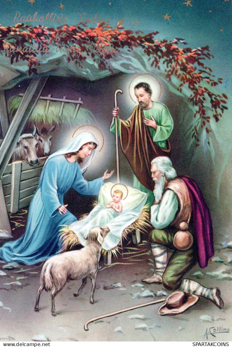 Virgen Mary Madonna Baby JESUS Christmas Religion Vintage Postcard CPSM #PBB797.GB - Virgen Mary & Madonnas
