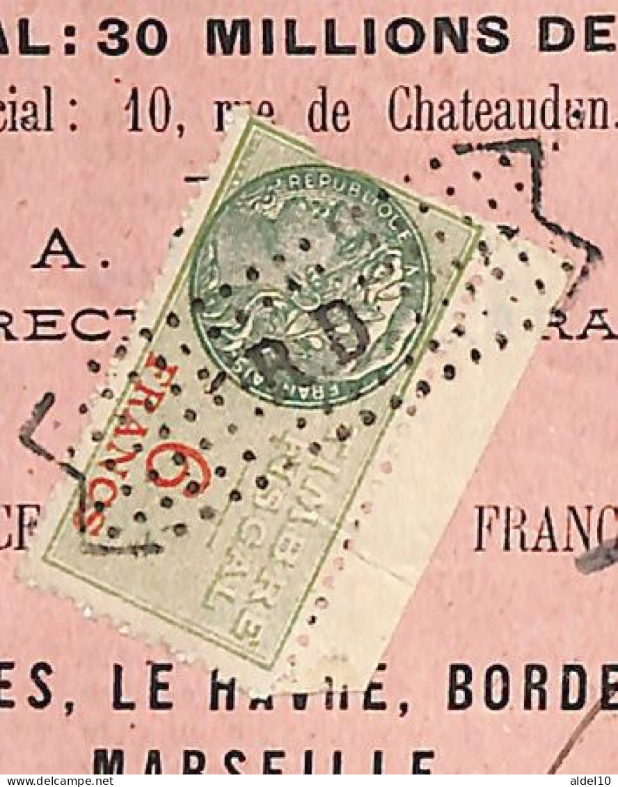 Connaissement Tamatave à Bordeaux 1927 Timbre Valeur 2 F 40 Et Fiscal 6 F De France - Autres & Non Classés