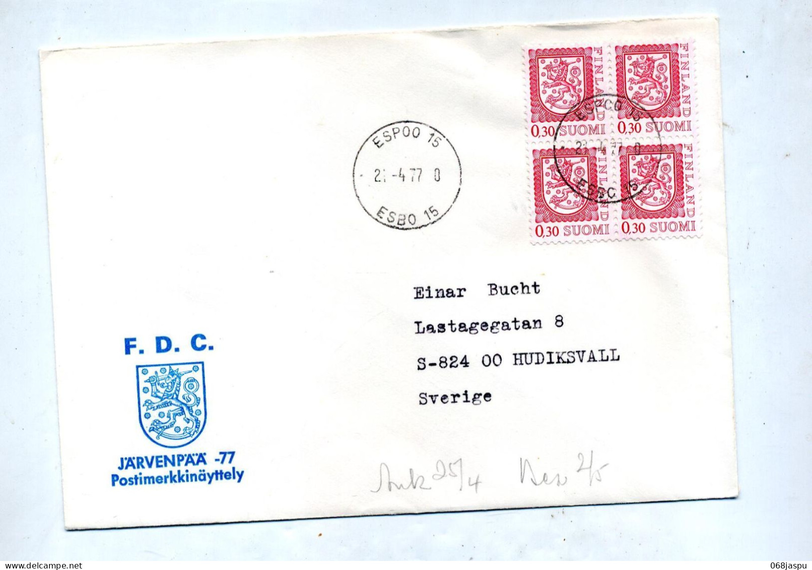 Lettre Cachet Espoo Lion - Briefe U. Dokumente