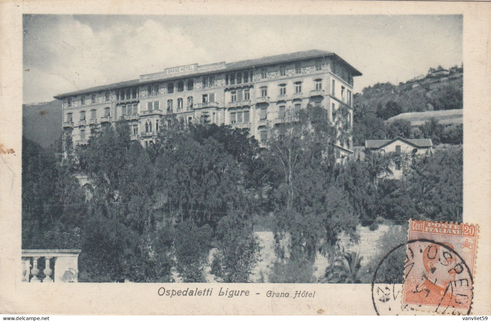 OSPEDALETTI-IMPERIA-GRAND HOTEL- CARTOLINA  VIAGGIATA IL 10-5-1925 - Imperia