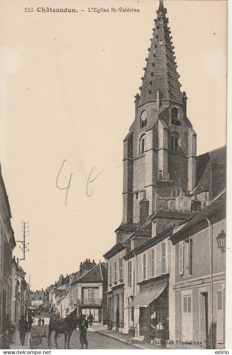 *** 28  ****  CHATEAUDUN  église Saint Valérien Et Cheval TTBE   - Chateaudun