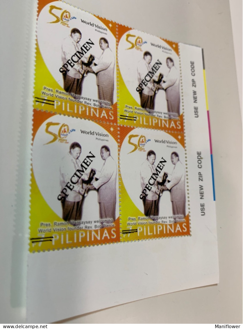 Philippines Stamp MNH Specimen Block World Vision - Philippines