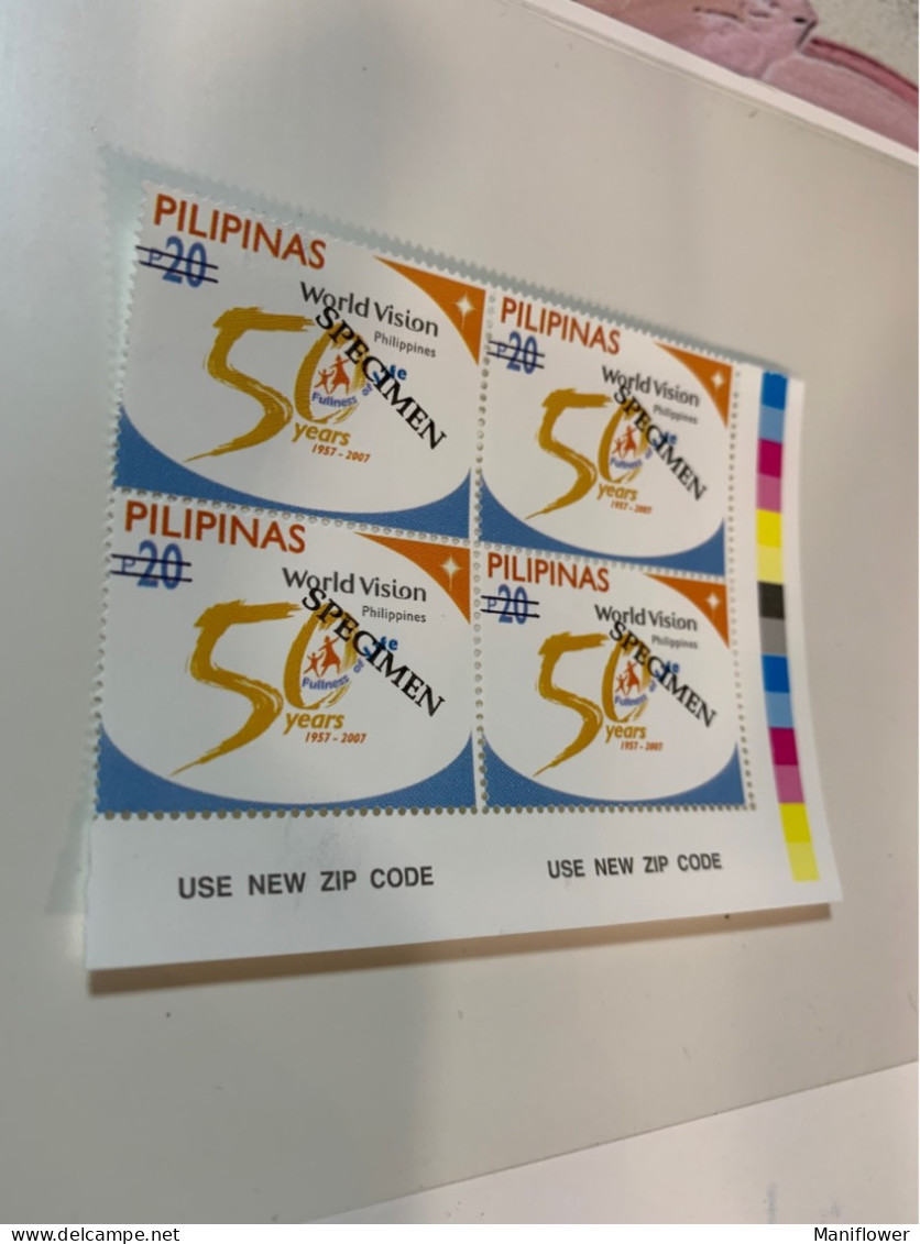 Philippines Stamp MNH Specimen Block World Vision - Filipinas