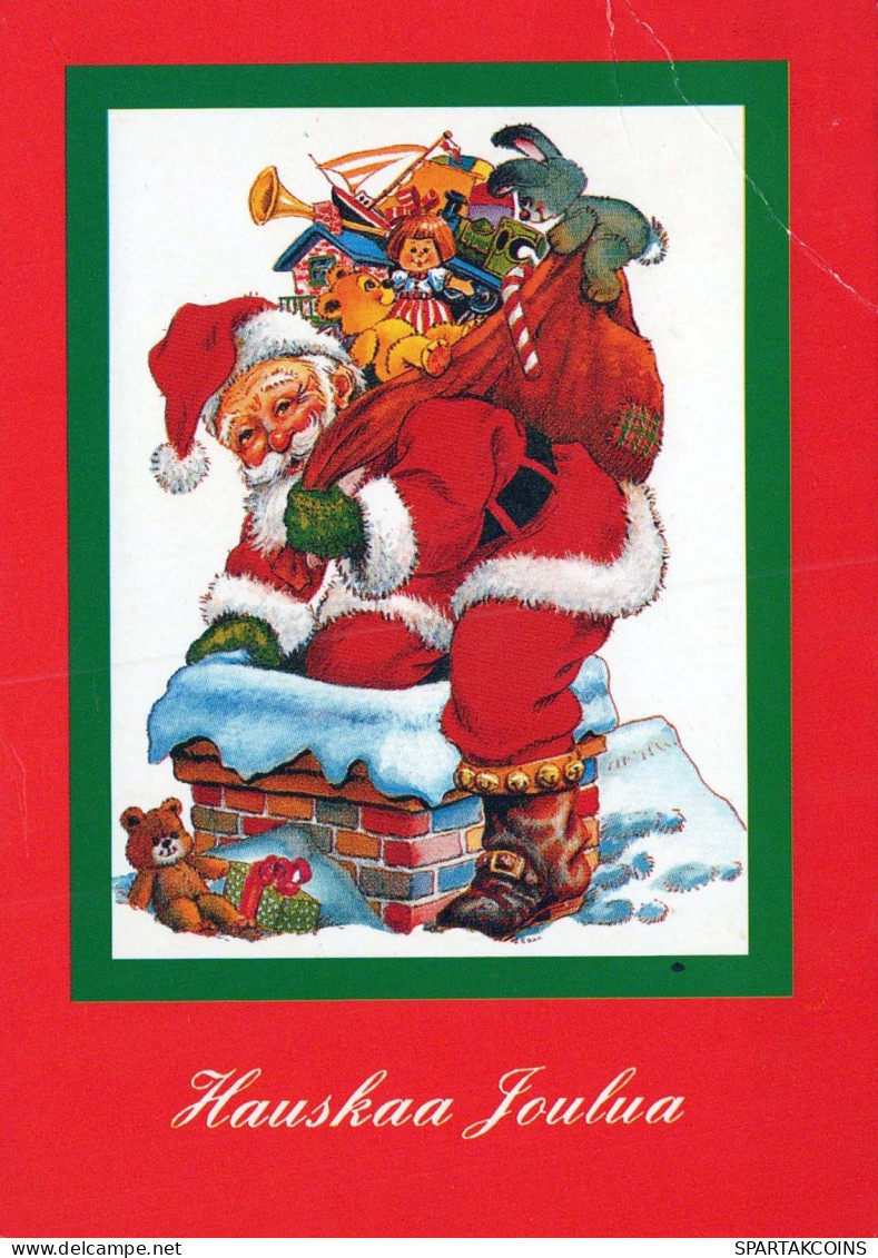 PAPÁ NOEL Feliz Año Navidad Vintage Tarjeta Postal CPSM #PBL390.ES - Santa Claus