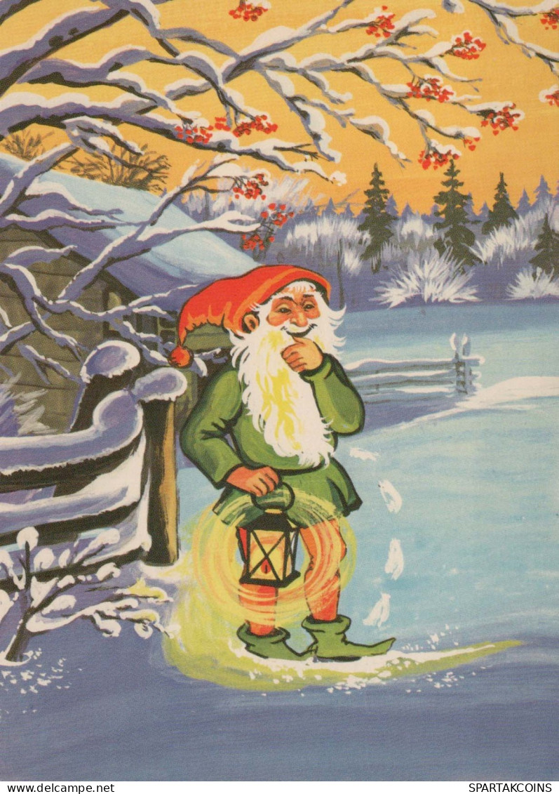 PAPÁ NOEL Feliz Año Navidad Vintage Tarjeta Postal CPSM #PAU568.ES - Santa Claus