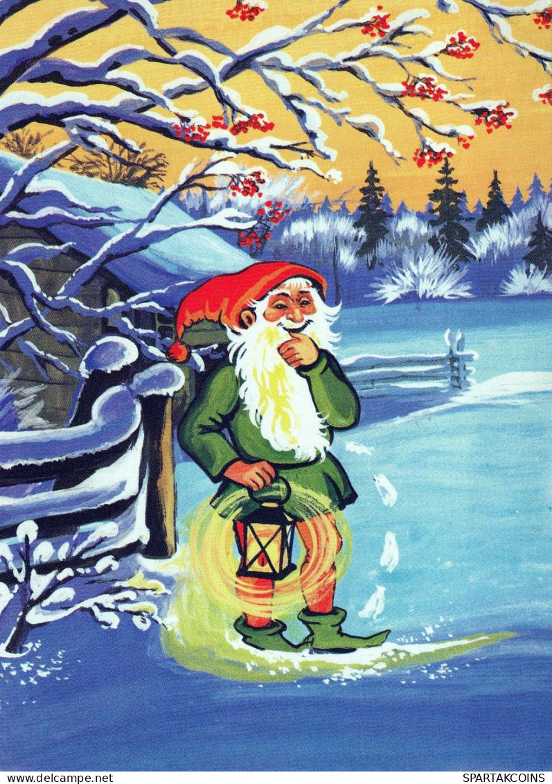 PAPÁ NOEL Feliz Año Navidad Vintage Tarjeta Postal CPSM #PAU568.ES - Santa Claus