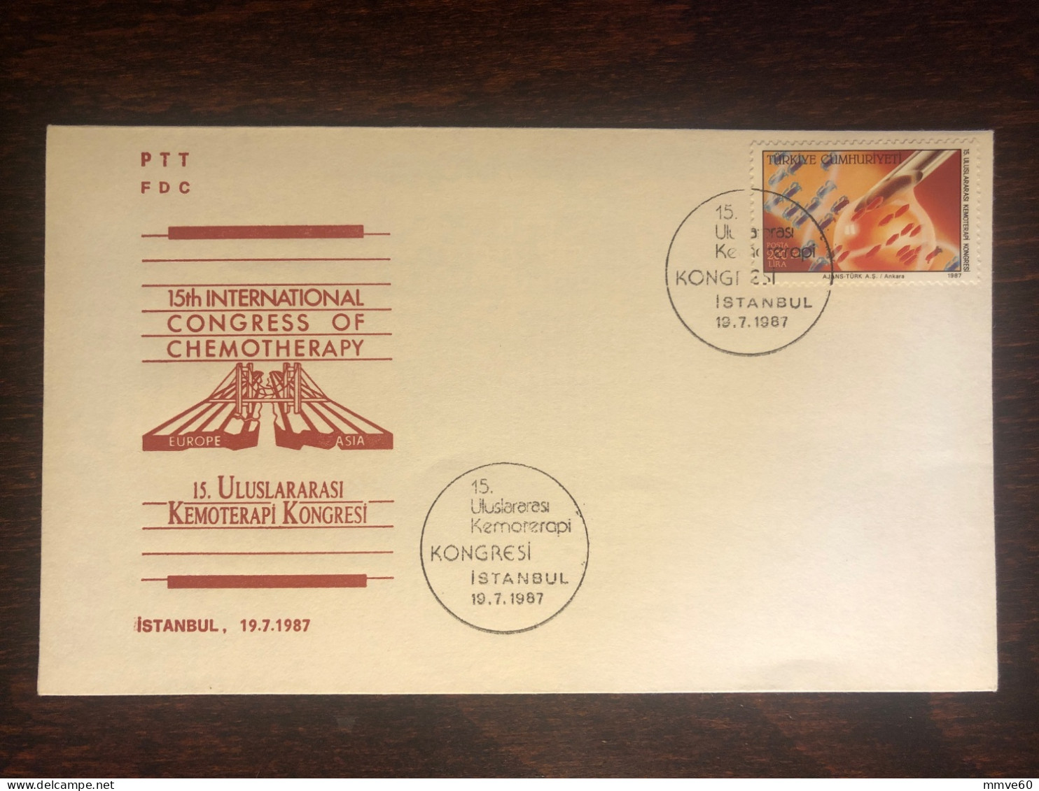 TURKEY FDC COVER 1987 YEAR CHEMOTHERAPY CANCER ONCOLOGY HEALTH MEDICINE STAMPS - FDC