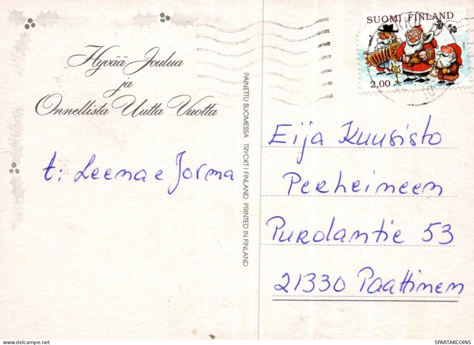 PAPÁ NOEL NAVIDAD Fiesta Vintage Tarjeta Postal CPSM #PAK731.ES - Santa Claus