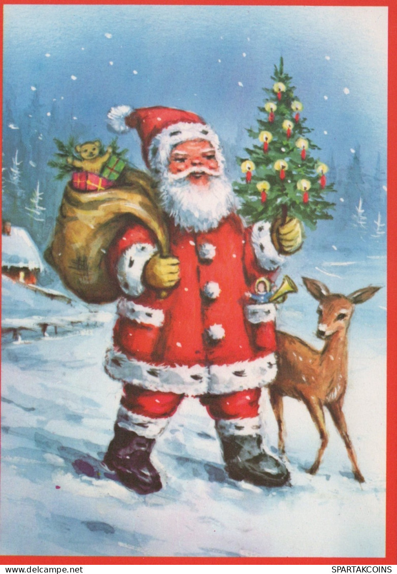 PAPÁ NOEL NAVIDAD Fiesta Vintage Tarjeta Postal CPSM #PAJ692.ES - Santa Claus