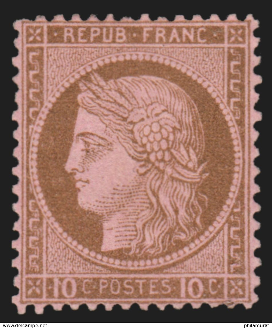 N°54, Cérès 10c Brun Sur Rose, Neuf * Légère Trace De Charnière - B/TB - 1871-1875 Ceres