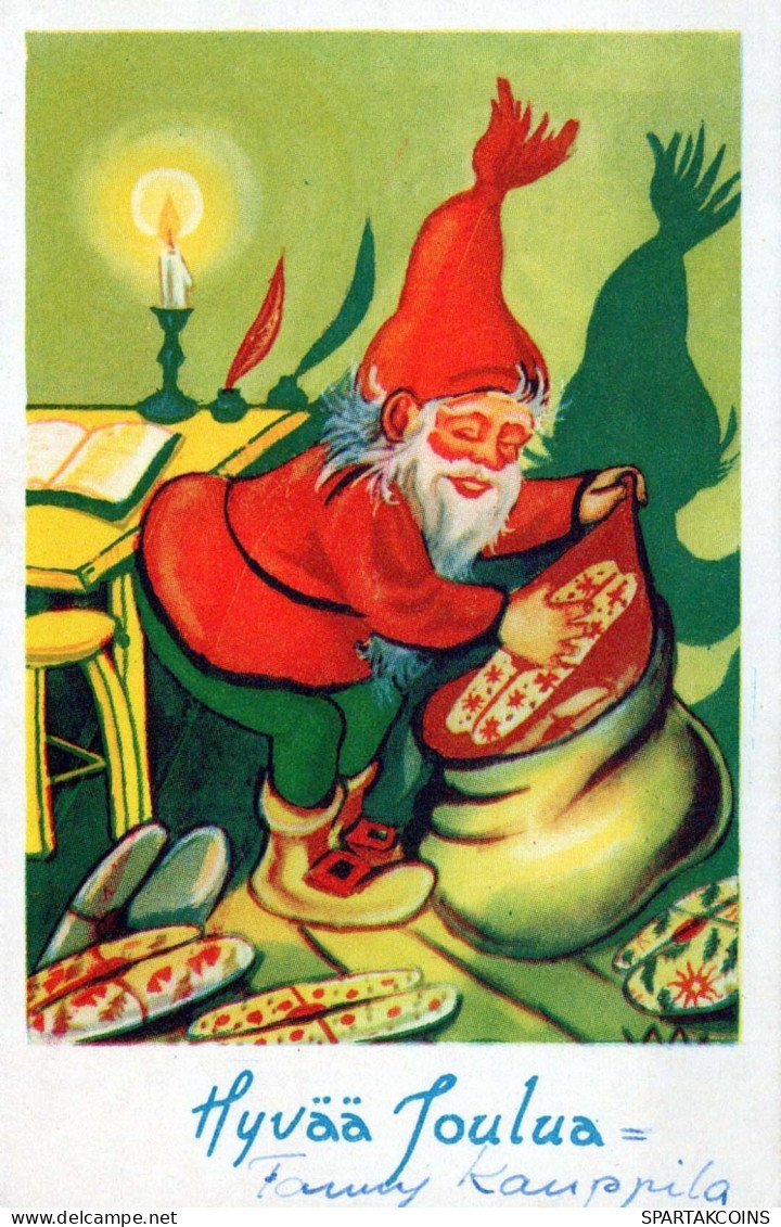 PÈRE NOËL Bonne Année Noël Vintage Carte Postale CPSMPF #PKG306.FR - Santa Claus