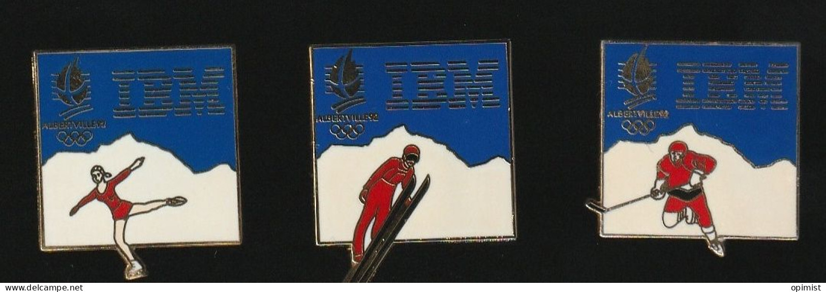 77714-série De 3 Pin's.Jeux Olympiques Albertville.IBM. Informatique. - Olympische Spelen