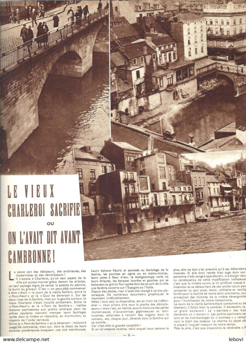 « Le Vieux CHARLEROI Sacrifie» Article De 2 Pages (5 Photos) Dans « A-Z » Hebdomadaire Illustrée N° 5 (19/04/1936) - Belgio