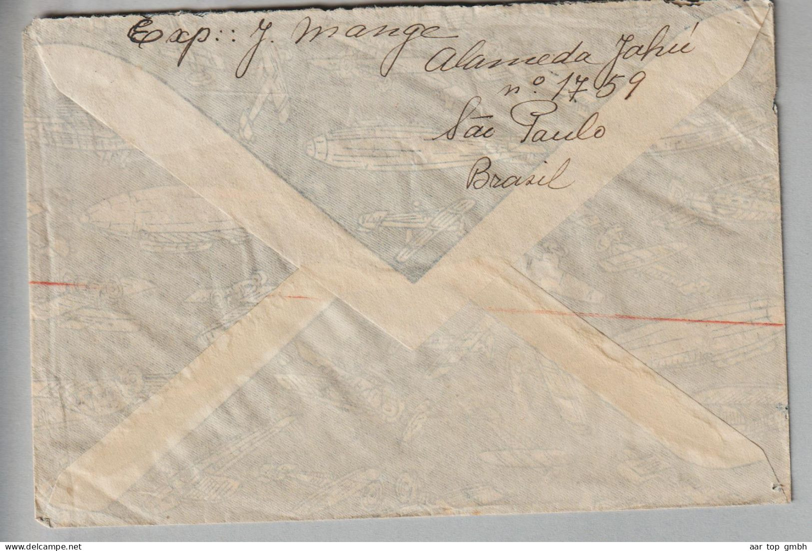 Brasilien 1941-05-28 Sap Paulo Brief Nach Zürich Weitergeleitet Nach Zermatt Freistempel 9000RS - Storia Postale