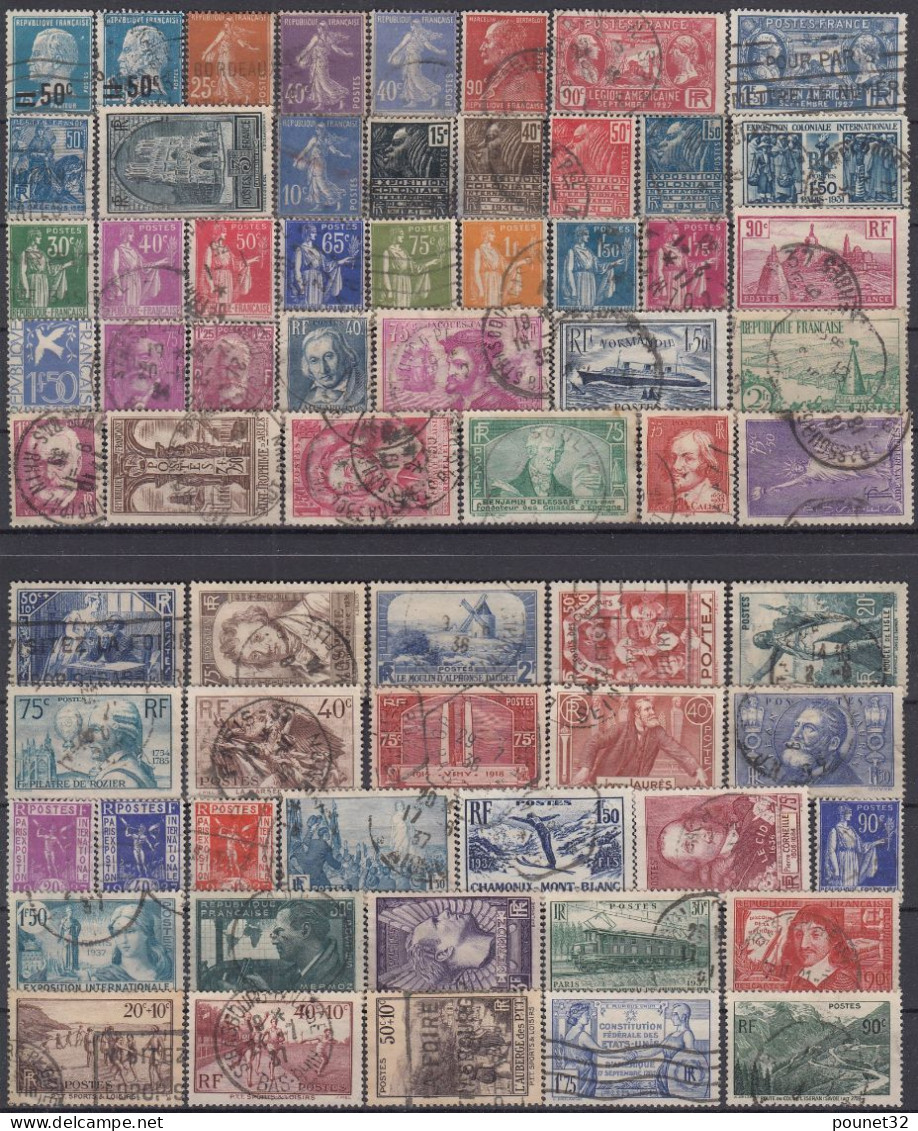 TIMBRE FRANCE LOT DE SEMI MODERNES DES ANNEES 1900/1939 OBLITERES ( 2 SCANS ) - Otros & Sin Clasificación