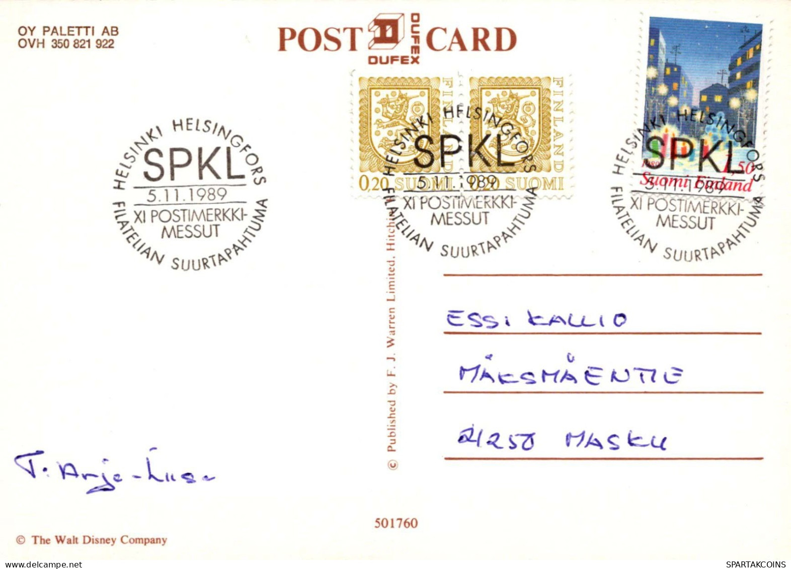 DISNEY DIBUJOS ANIMADOS LENTICULAR 3D Vintage Tarjeta Postal CPSM #PAZ127.ES - Sonstige & Ohne Zuordnung