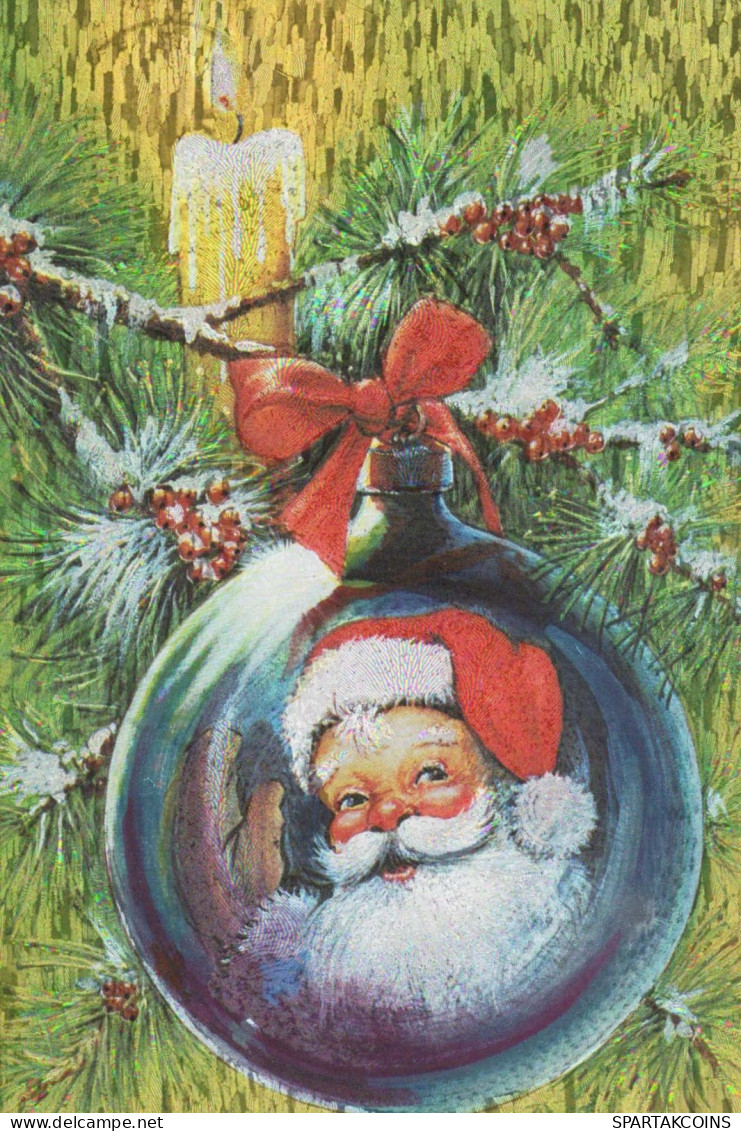 PAPÁ NOEL Feliz Año Navidad LENTICULAR 3D Vintage Tarjeta Postal CPSM #PAZ055.ES - Santa Claus