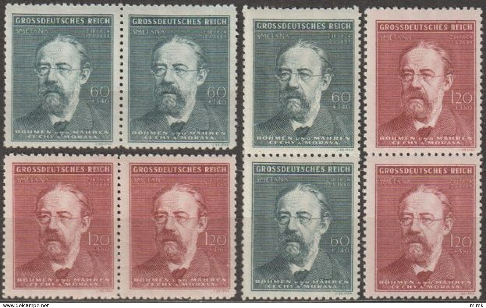 03/ Pof. 118-119, Complete Pairs - Unused Stamps