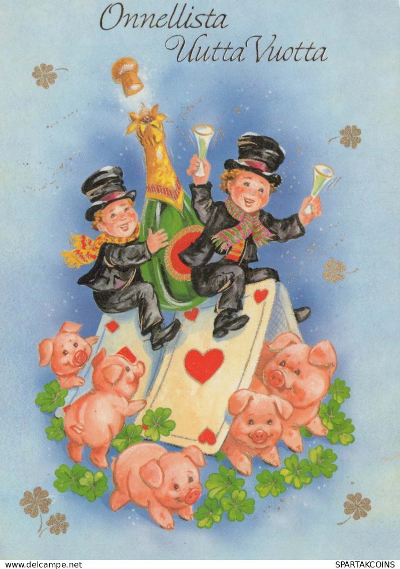 PIGS Tier Vintage Ansichtskarte Postkarte CPSM #PBR771.DE - Cerdos