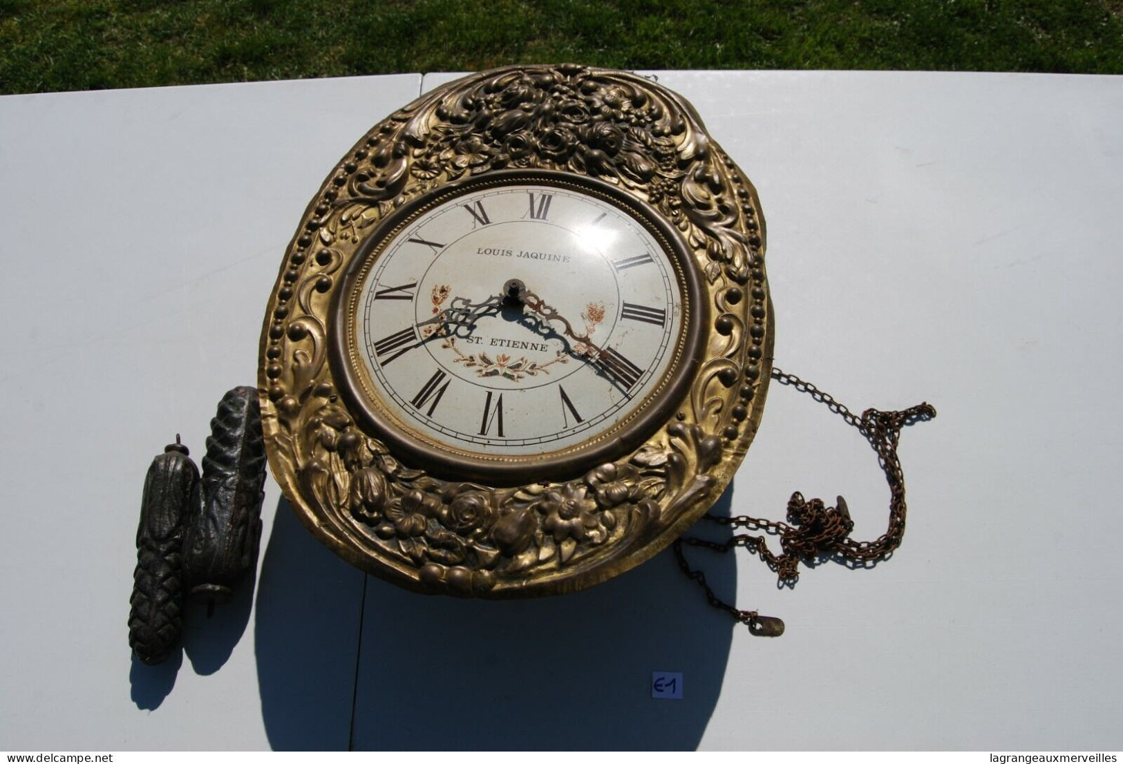 E1 Très Ancienne Horloge Avec Poids - Louis Jaquine - St Etienne - France - Relojes