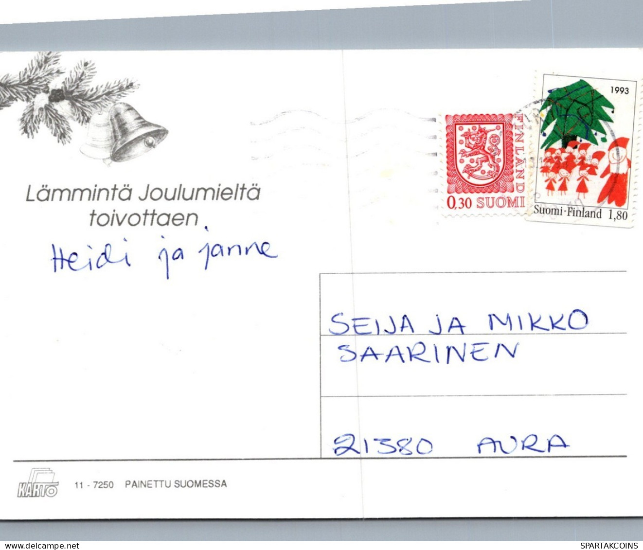 WEIHNACHTSMANN SANTA CLAUS WEIHNACHTSFERIEN Vintage Postkarte CPSM #PAK671.DE - Kerstman