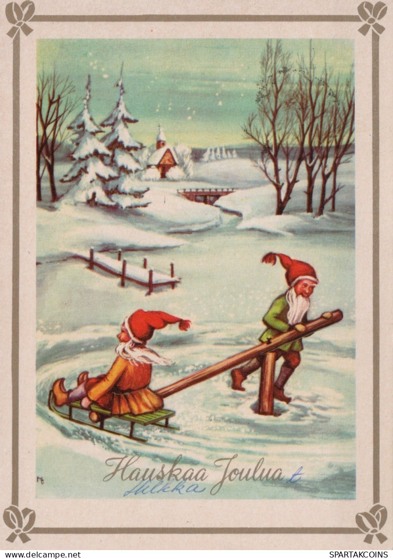 WEIHNACHTSMANN SANTA CLAUS WEIHNACHTSFERIEN Vintage Postkarte CPSM #PAK407.DE - Santa Claus