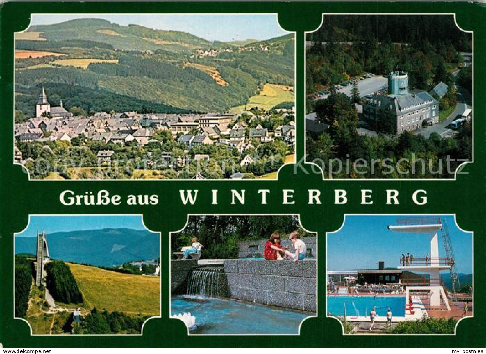 73308275 Winterberg Hochsauerland Panorama Schloss Sprungschanze Schwimmbad Wint - Winterberg