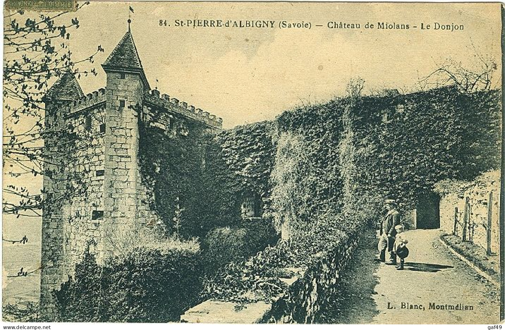 Carte Postale Saint Pierre D'Albigny Château De Moilans Le Donjon Circulé 1924 (affranchis Avec 15c Semeuse) - Saint Pierre D'Albigny