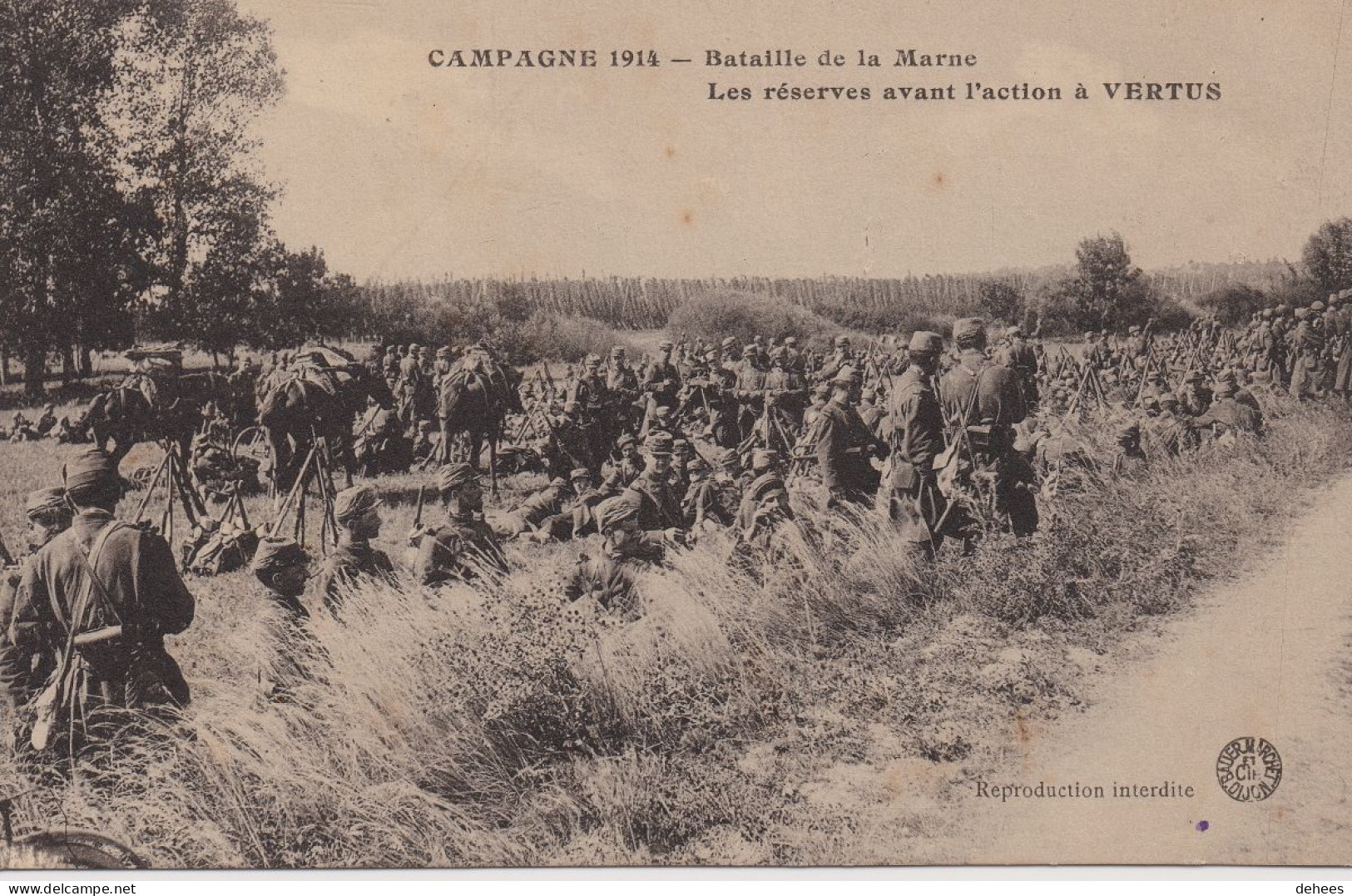 Campagne 1914, Bataille De La Marne,  Les Réserves Avant L'Action à Vertus (51) - 1914-18