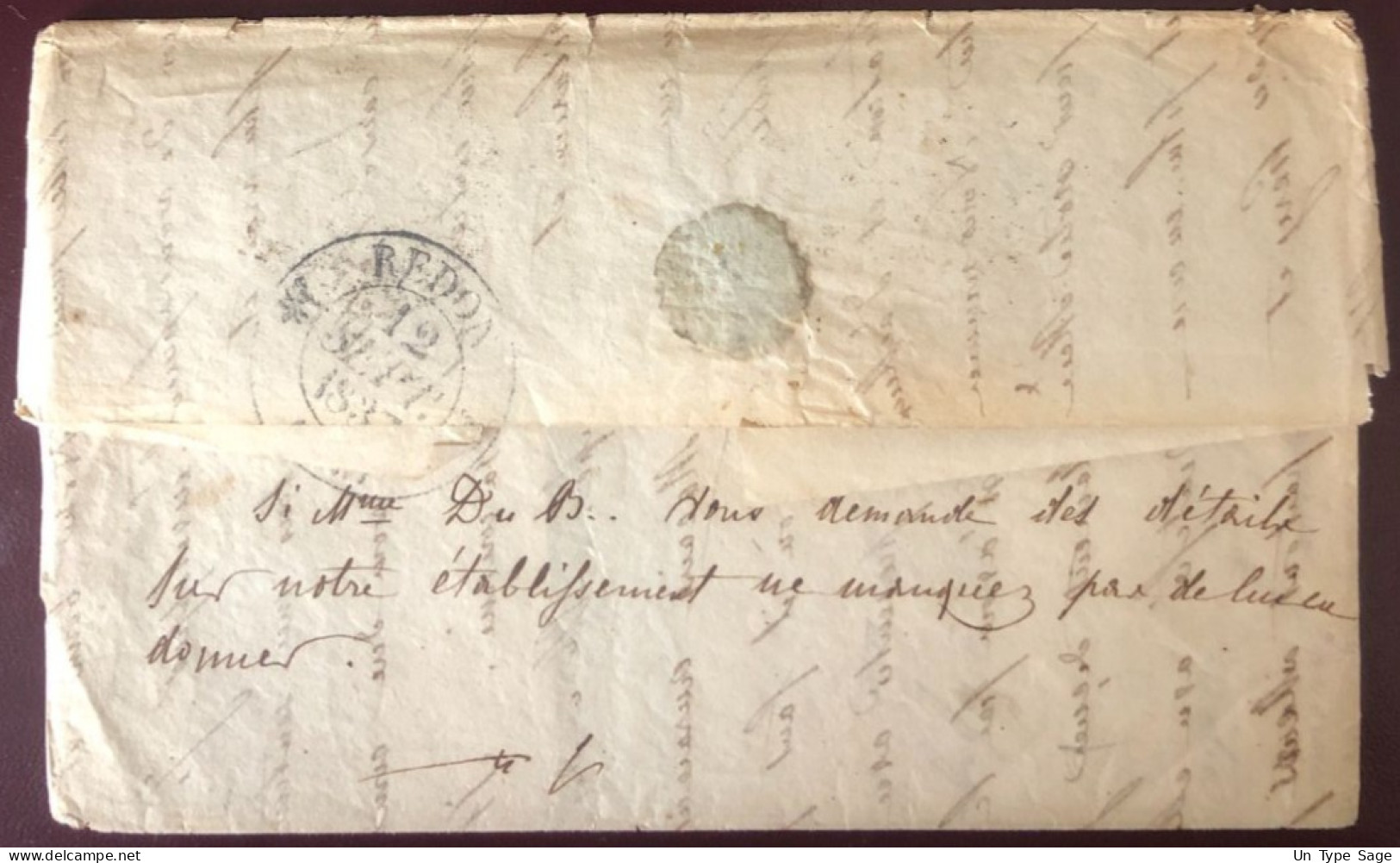 France, Griffe PAYS D'OUTREMER PAR LE HAVRE Sur Lettre Pour La France 9.9.1837 - (C118) - Schiffspost