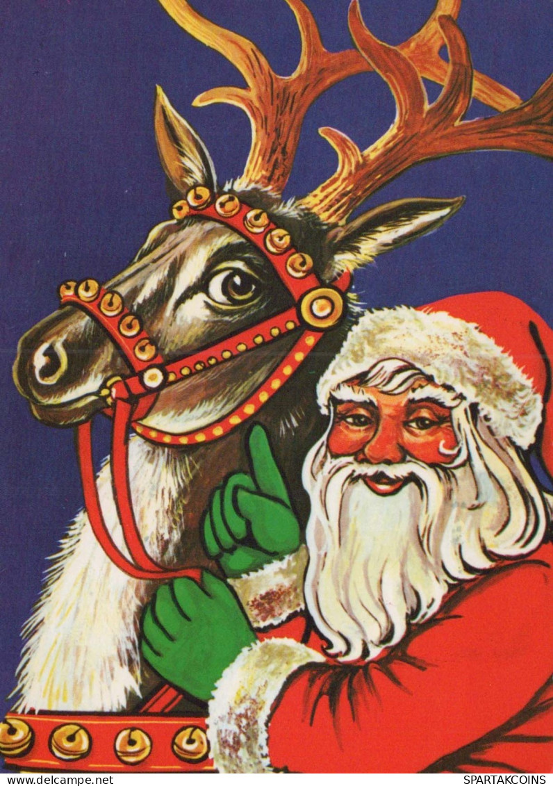 BABBO NATALE Buon Anno Natale Vintage Cartolina CPSM #PBL206.IT - Santa Claus