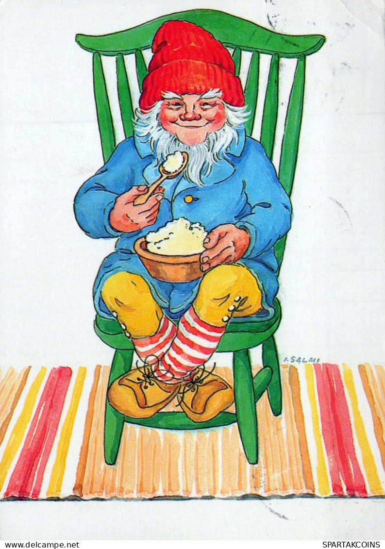 Buon Anno Natale GNOME Vintage Cartolina CPSM #PAW896.IT - Año Nuevo