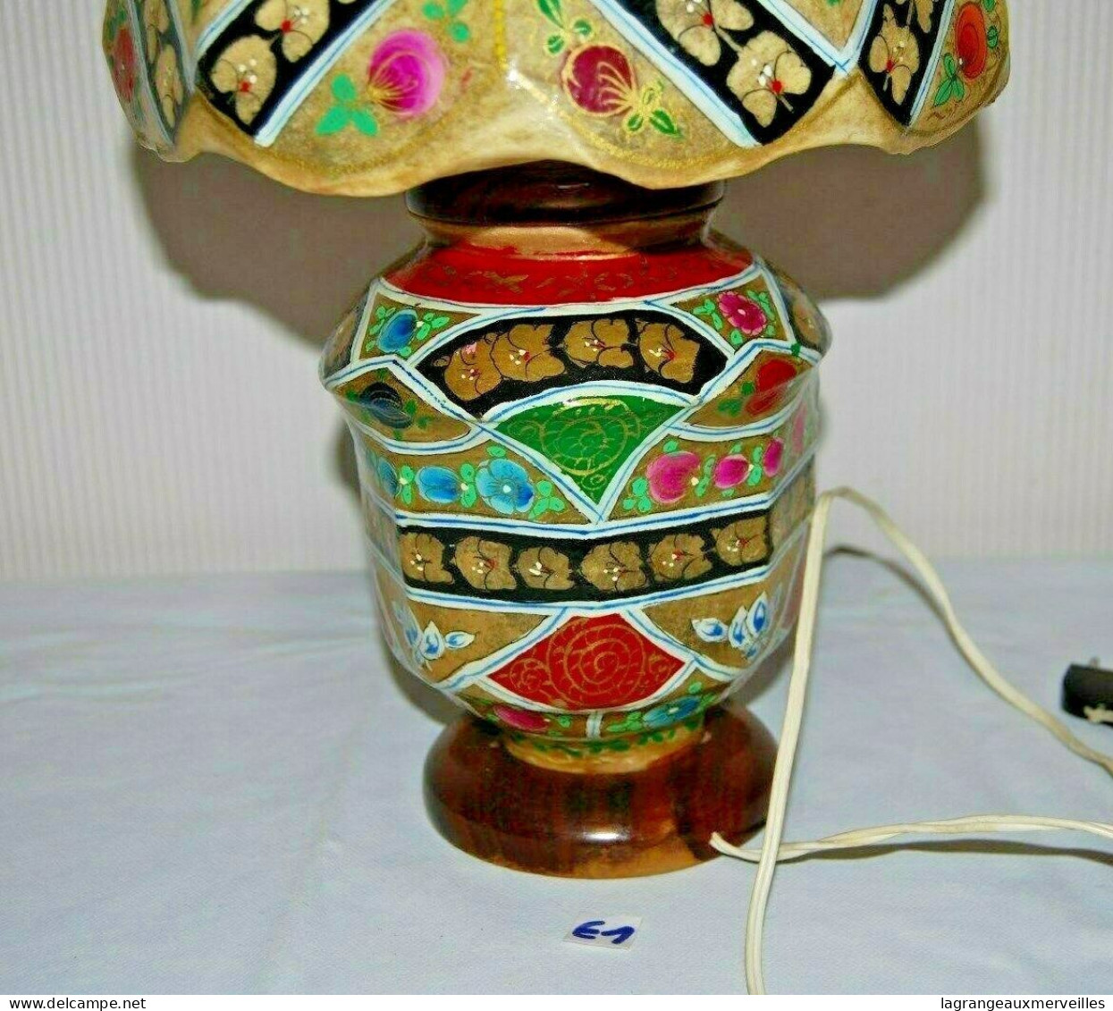 E1 Magnifique Lampe - Style Musulman - Emaux - Piece Unique Fait Main - Lámparas Y Arañas