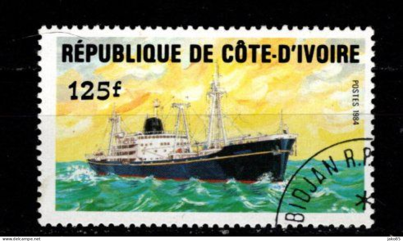 - COTE D'IVOIRE - 1984 -YT N° 692 - Oblitéré -  Bateau - Côte D'Ivoire (1960-...)